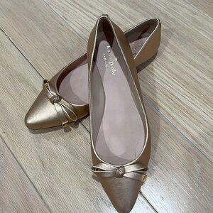 Kate Spade Rose Gold Metallic Ballet Flats